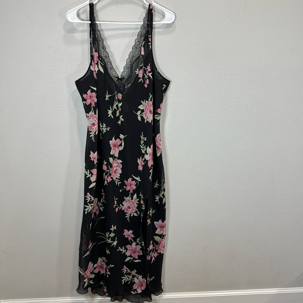 Delicates floral v neck maxi chemise slip night‎ gown
